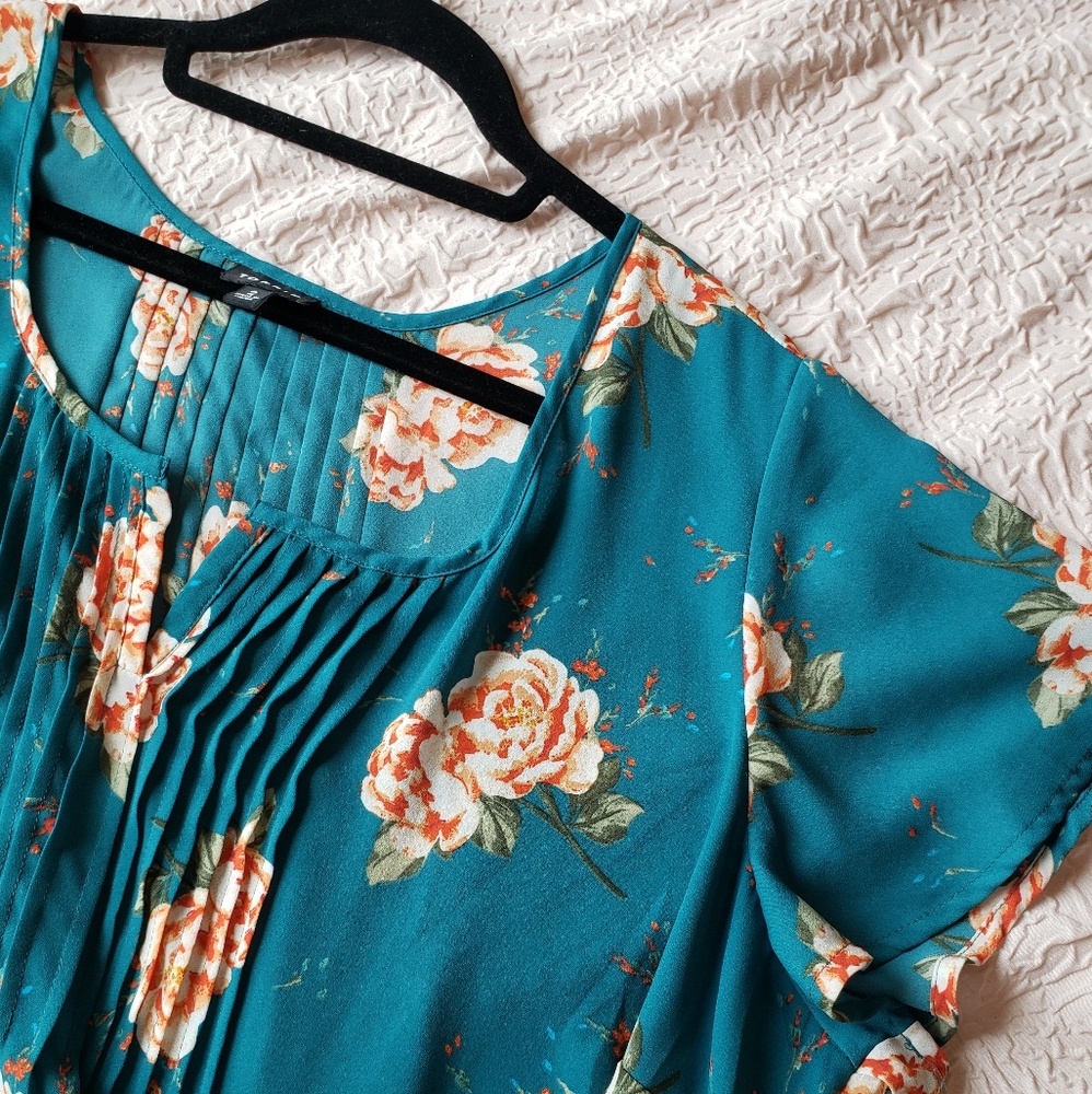 Torrid Teal Floral Top